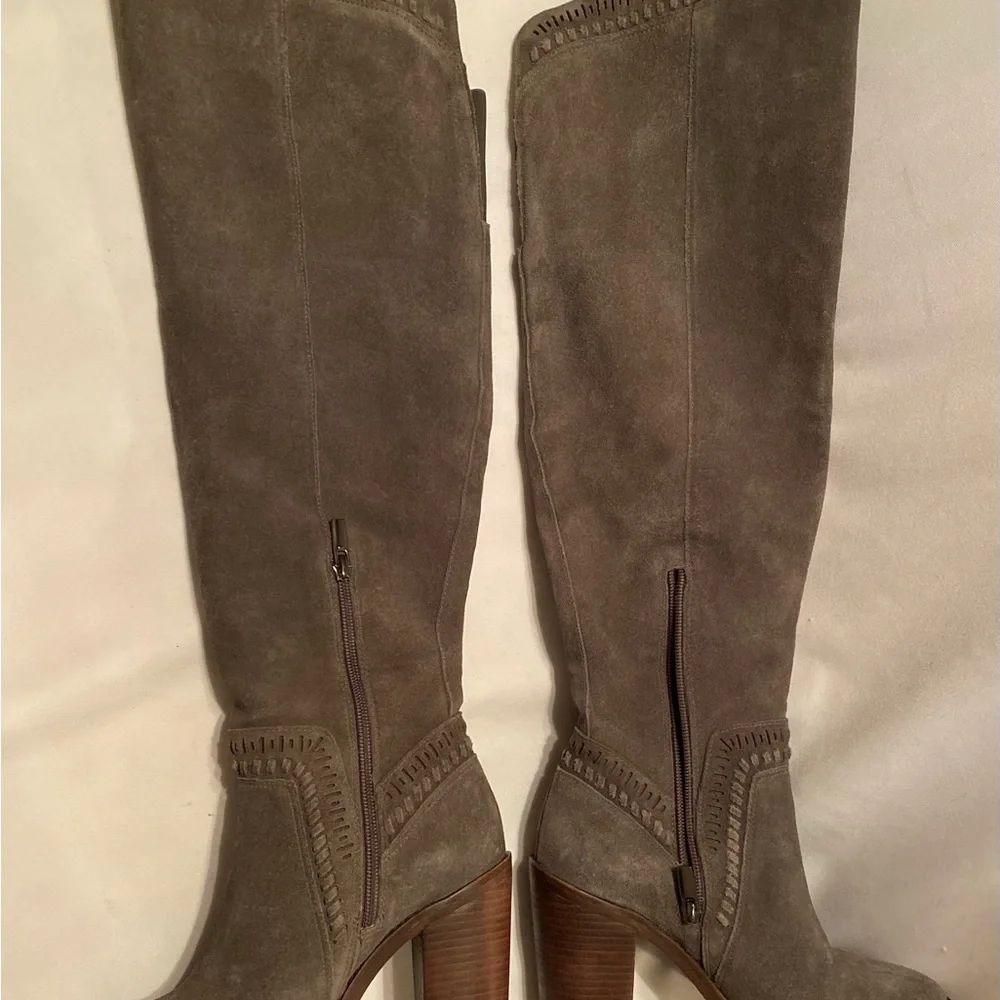 Vince Camuto Madolee Over the Knee Leather Boots Gray size 7 Beautiful